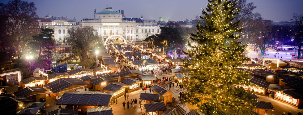Luftbild vom Wiener Weihnachtsmarkt