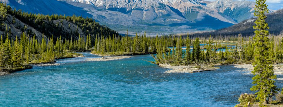 Blick auf den Saskatchewan River in Kanada