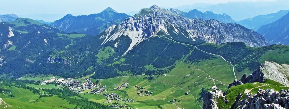 Blick auf das Bergdorf Malbun