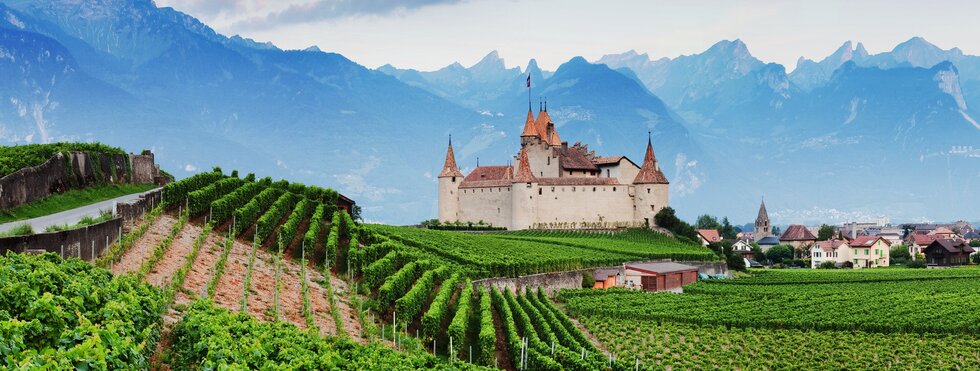 Schloss Chateau d'Aigle im Kanton Waadt, Schweiz
