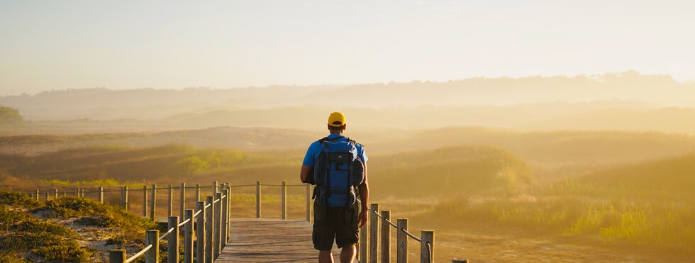 Wanderer auf dem portugiesischen Jakobsweg