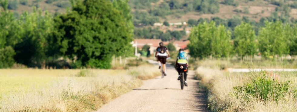 Radfahrer auf dem Jakobsweg