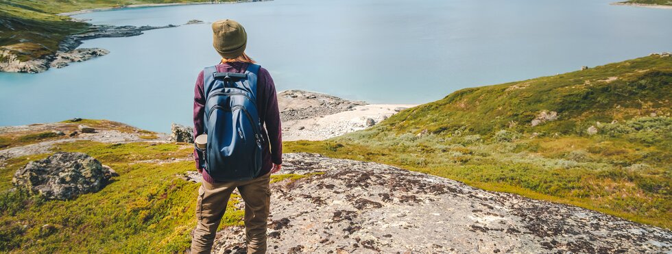 Best Norway hike. Besseggen Ridge. Yotunheimen national park in summer