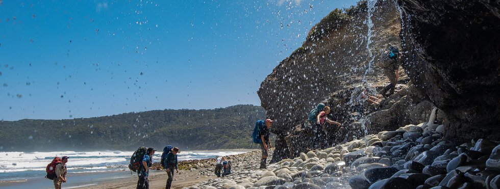 South Coast Trek: Trekker am Strand