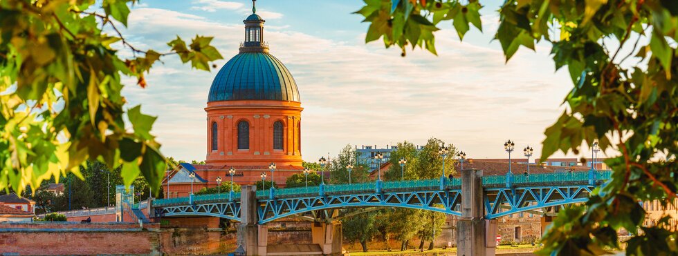 Blick auf Toulouse und den Fluss Garonne