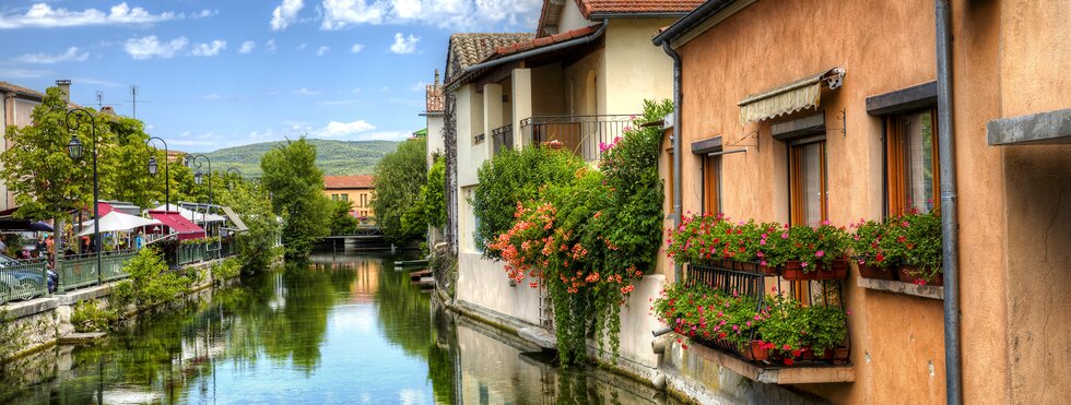 Fluss La Sorgue in Isle sur la Sorgue