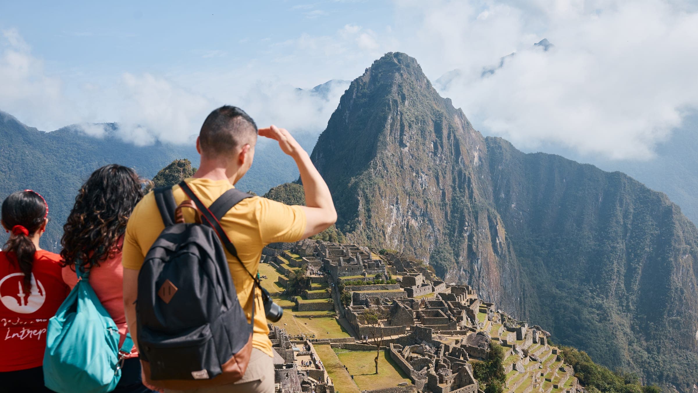 Wandergruppe vor Machu Picchu, Peru