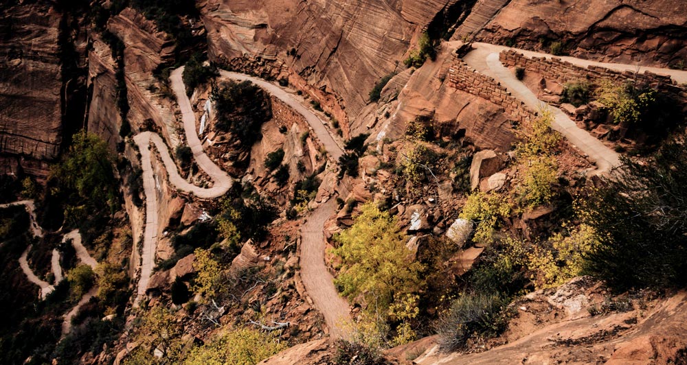 Serpentinen auf dem Weg zu Angels Landing