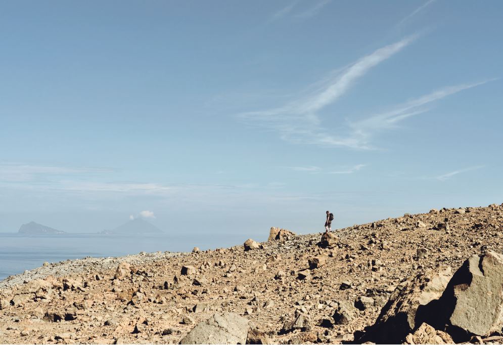 Aufstieg zum Gran Catere, mit Blick auf den Stromboli