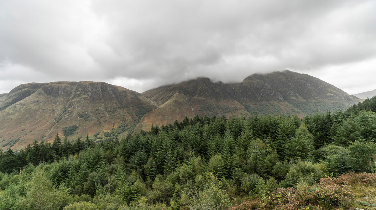 Ben Nevis - Schottlands höchster Berg - vom Nebel eingehüllt