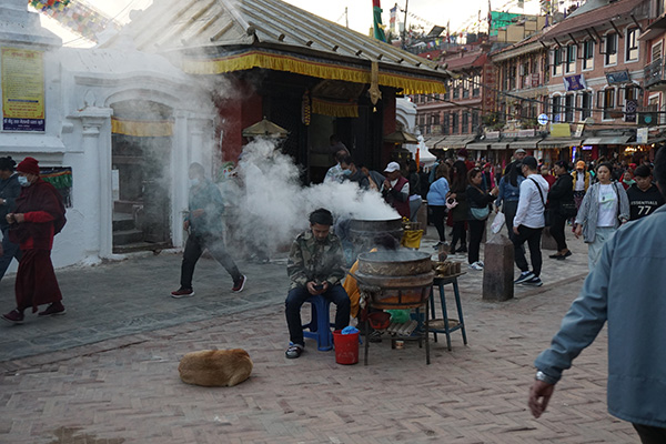 Getümmel auf den Straßen Kathmandus