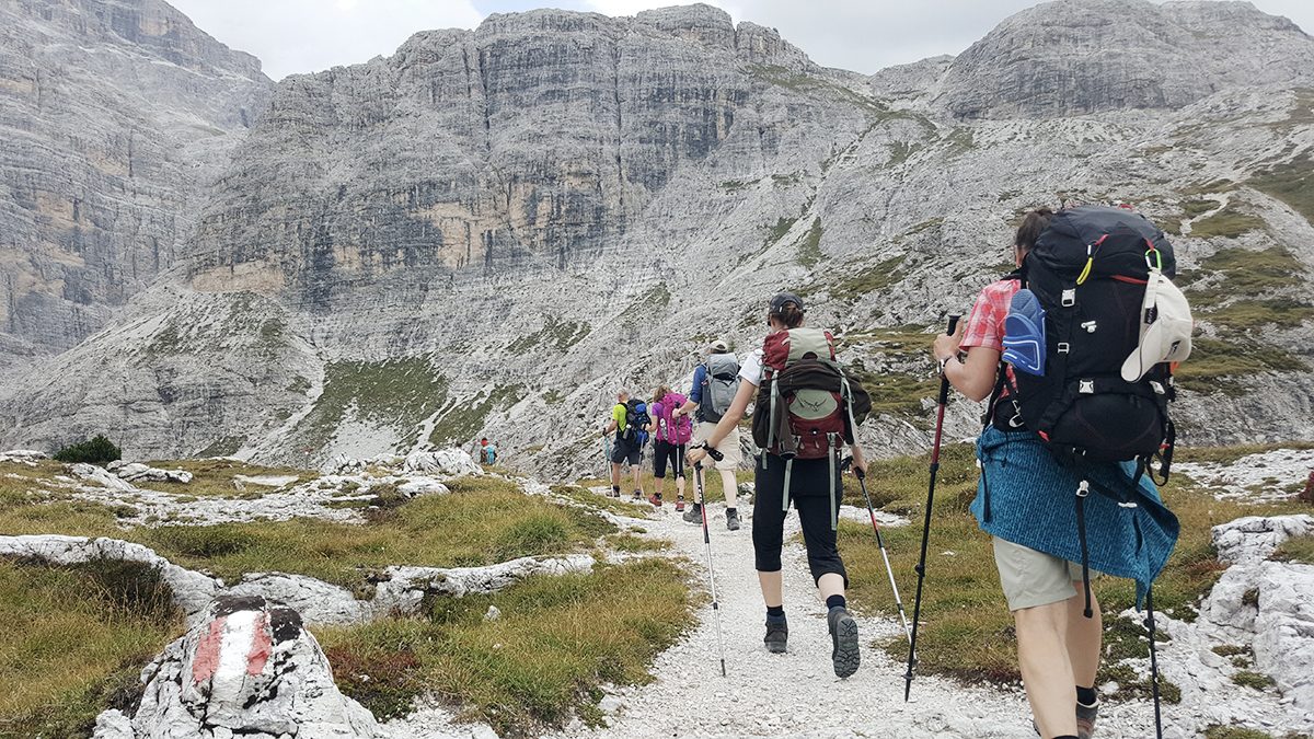 Wanderer in Dolomiten