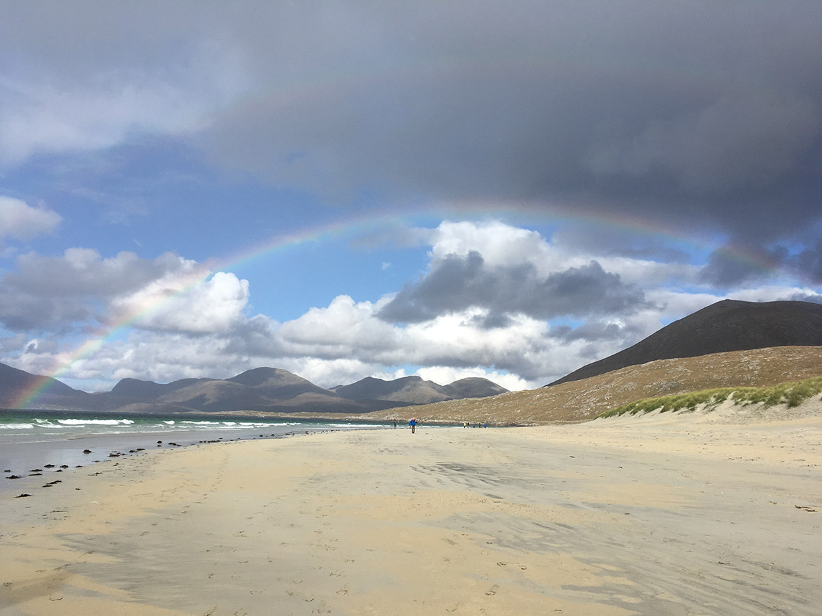 Regenbogen am Luskentyre Beach