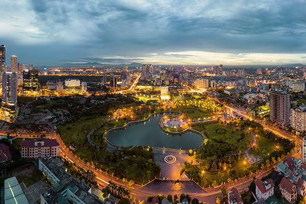 Hanoi bei Sonnenuntergang
