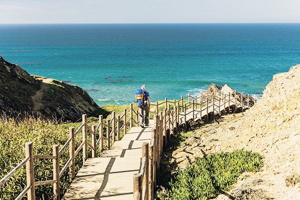 Wanderer auf der Rota Vicentina, Algarve