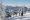 gruppe Schneeschuhwanderer über Inntal