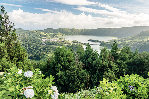 Ausblick vom Vista do Rei auf Sete Cidades