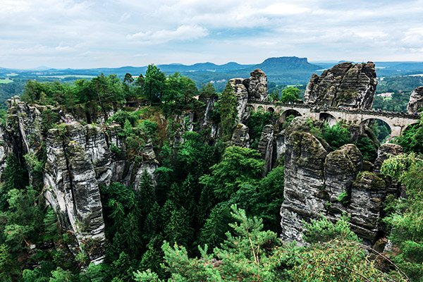 Sandsteinbrücke Bastei in der Sächsischen Schweiz, Deutschland