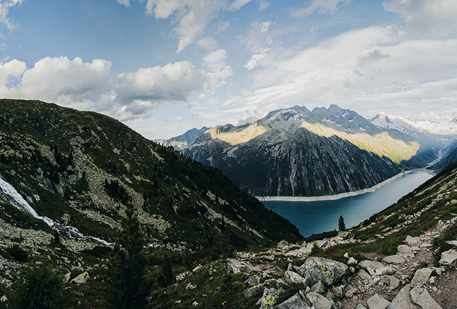 Ausblick vom Berliner Höhenweg nahe der Olperer Hütte