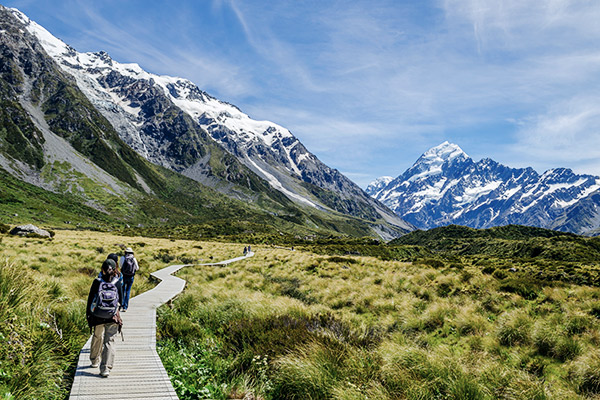 Steg im Mount Cook Nationalpark, Neuseeland