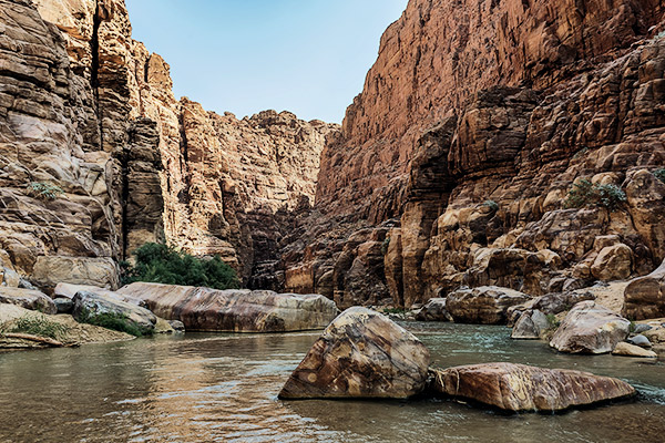 Canyon Wadi Mujib, Jordanien