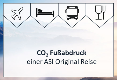 Logos zur Berechnung des CO2 Abdrucks bei ASI Reisen, Tirol.