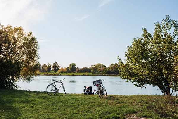 Rad am Fluss in Deutschland