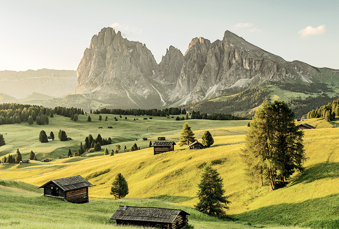 Blick auf die Seiser Alm