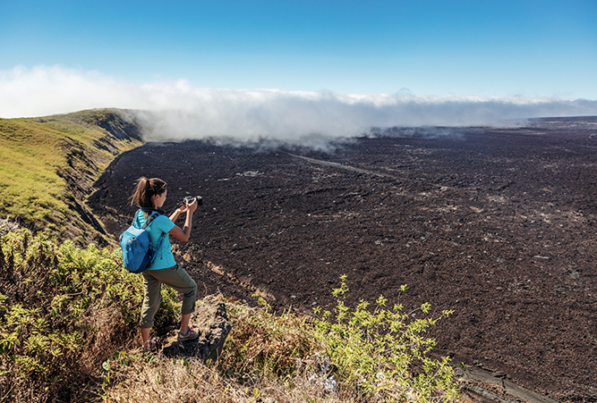 Wanderung auf dem Vulkan Sierra Negra auf Isabela Island