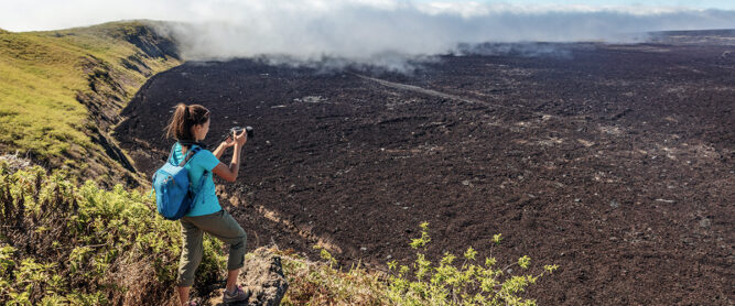 Wanderung auf dem Vulkan Sierra Negra auf Isabela Island