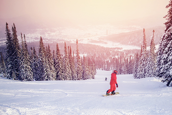 Snowboarder in Finnland