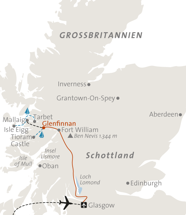 Reiseroute - Schottland komfortabel erleben