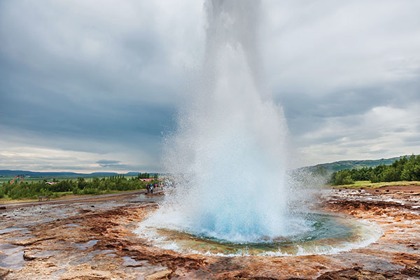 Wasserfontäne des Geysirs Strokkur