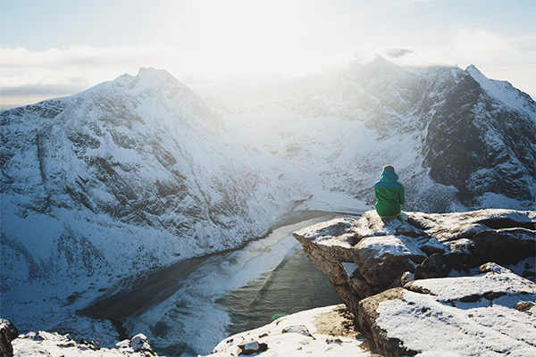 Gipfelblick, Lofoten Norwegen