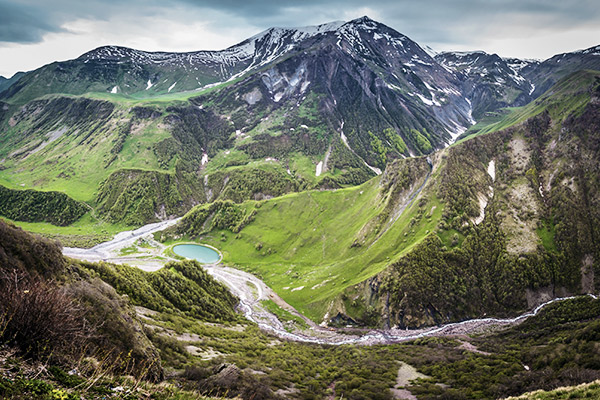 Kasbek im Großen Kaukasus, Georgien