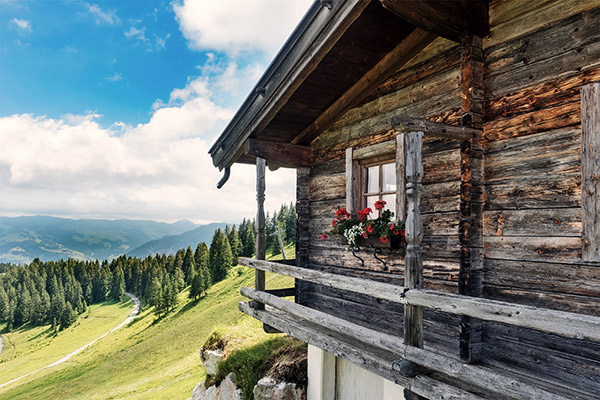 Hütte in den Alpen