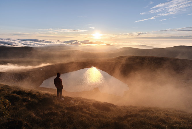 Sonnenaufgang in den Wicklow Mountains