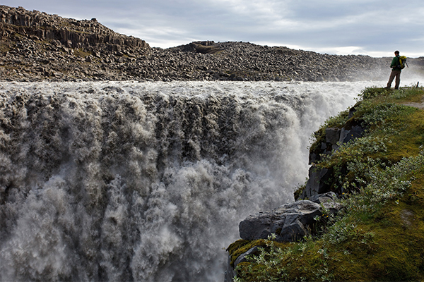 Blick auf den Dettifoss Wasserfall