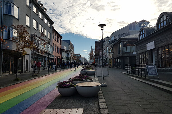 Einkaufsstraße in Reyjavik