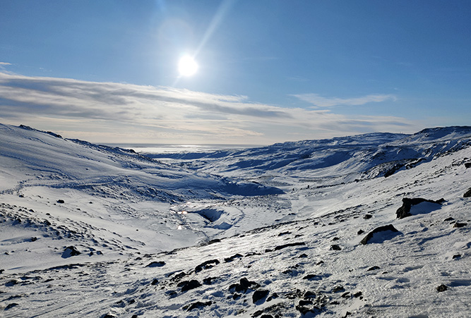 Landschaft in Island im Februar