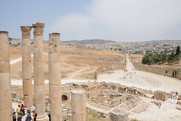 Ausblick auf die antike Stadt Jerash