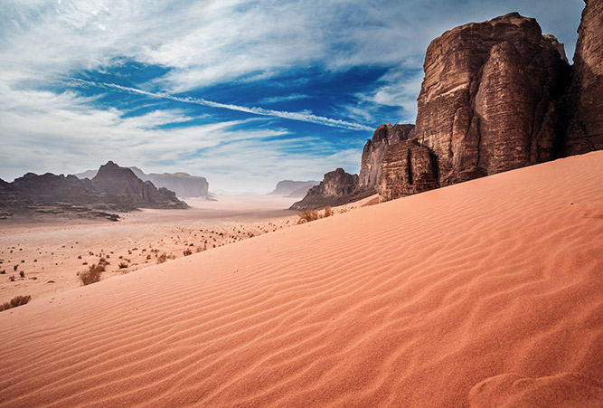 Wüstenlandschaft im Wadi Rum