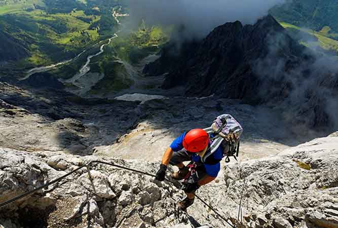 Klettern am Klettersteig
