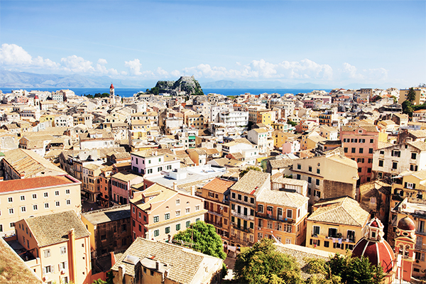 Blick auf die Altstadt von Korfu