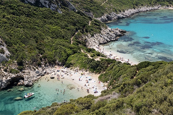 Die Zwillingsstrände Porto Timoni auf Korfu