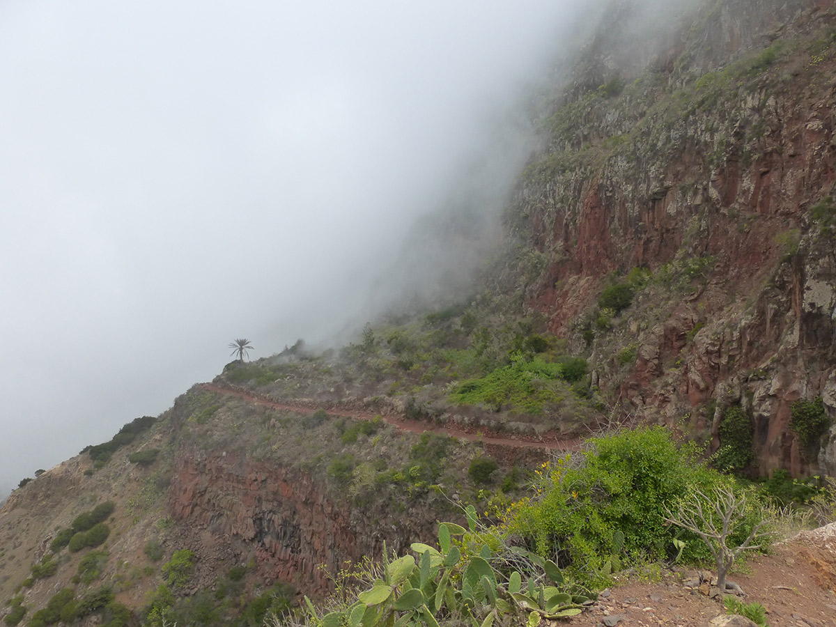 In den Wolken auf dem Weg oberhalb von Agulo