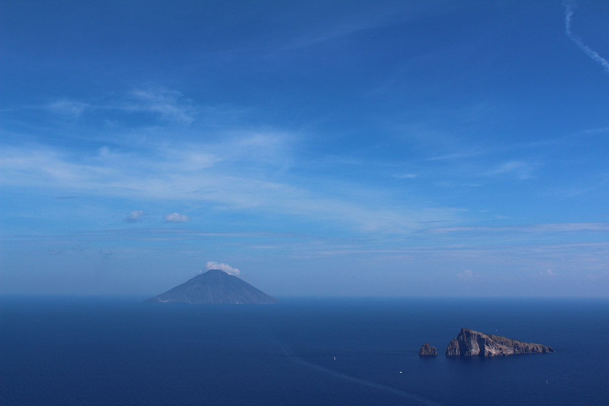Blick auf die Insel Stromboli