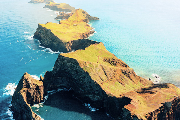 Blick von oben auf Ponta de São Lourenço