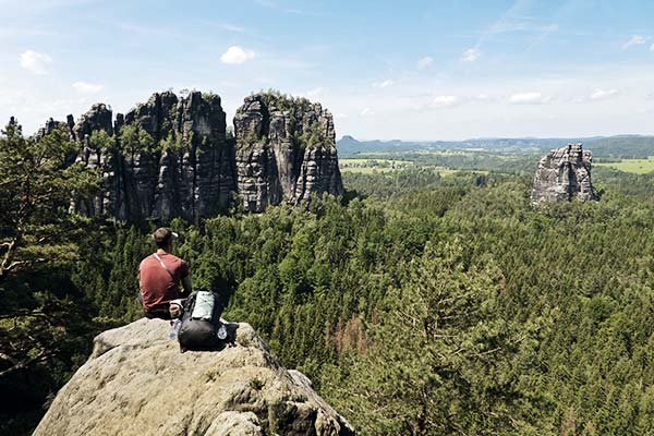 Ausblick bei der Bastei in der Sächsischen Schweiz