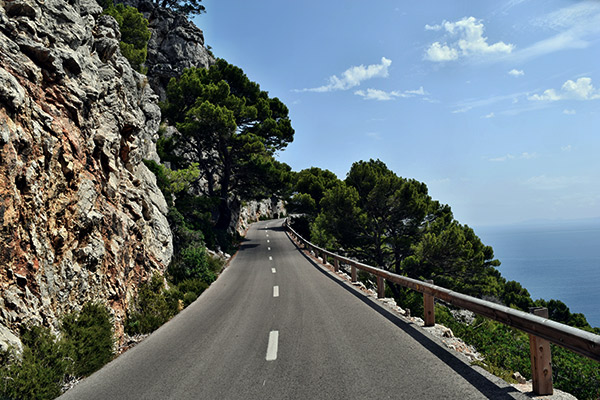 Küstenstraße auf der Halbinsel Formentor auf Mallorca